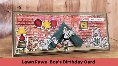 Lawn Fawn Boy's Slumber Party Birthday Card