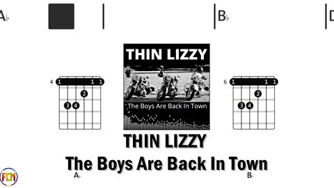 THIN LIZZY The Boys Are Back In Town - FCN GUITAR CHORDS & LYRICS