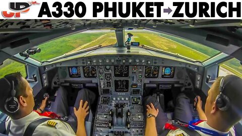 Piloting Edelweiss Airbus A330 Phuket to Zurich | Cockpit Views
