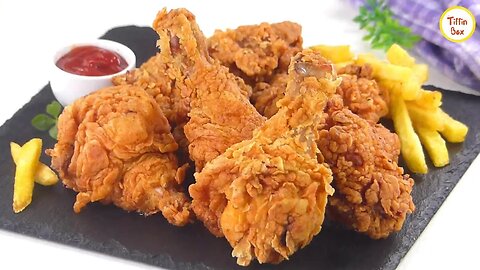 KFC style Fried Chicken Recipe by Tiffin Box _ Kentucky Fried Chicken, Spicy Crispy chicken fry
