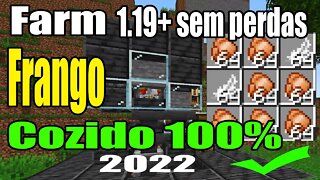 Farm de frango cozido minecraft 1.19+ sem lava 100% de aproveitamento morte sufocante