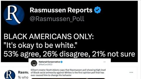 Scott Adams has strong reaction to Rasmussen poll about race