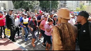 SOUTH AFRICA - Cape Town - SAPS March to Parliament (Video) (4ke)