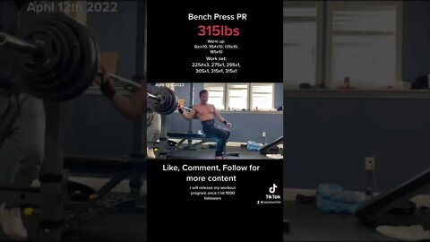 315lbs bench press 148lbs PR