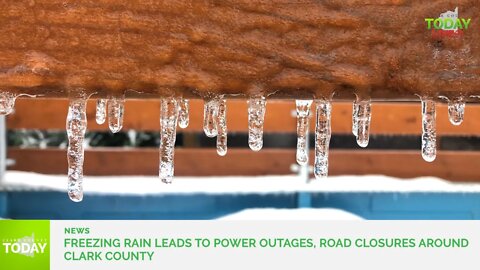 Freezing rain leads to power outages, road closures around Clark County