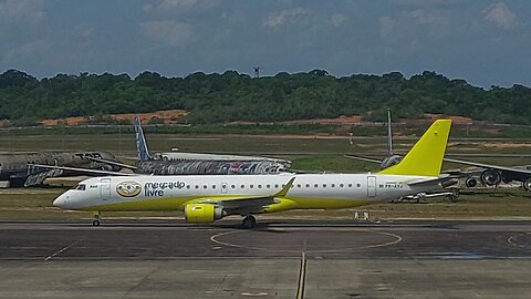 Chegada do Embraer 195 PR-AYJ Mercado Livre pousa em Manaus vindo de Campinas