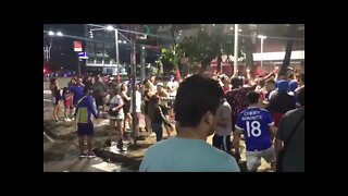 Hinchada de Universidad Católica de Chile de fiesta en Río de Janeiro