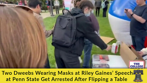 Two Dweebs Wearing Masks at Riley Gaines’ Speech at Penn State Get Arrested After Flipping a Table