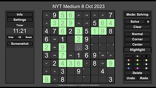 Demystifying the Complexities of Medium-Level Sudoku: 2023 10 08 NYT