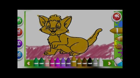 Coloring a Cat - Coloring Book Kids Paint - Educational Games - Coloring Games