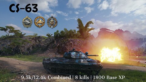 World of Tanks | CS-63 | 9.5k/12.4k Combined + 8 kills + 1800 Base XP