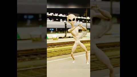 Dancing Alien at Train Station