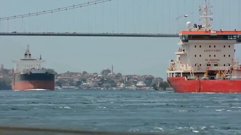 12 & The giant ship passing through the Istanbul Strait