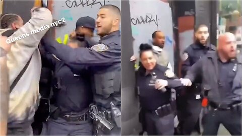 Raging Harlem mob surrounds suspect in attack on 11-year-old, woman – as NYPD cops protect him