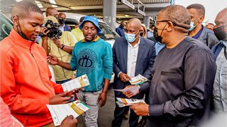 Transport Minister Fikile Mbalula engages with taxi operators over the Taxi Relief Fund