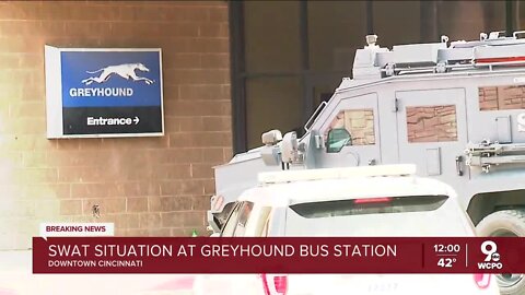 CPD: Man in custody after threats made, large SWAT presence at Greyhound station