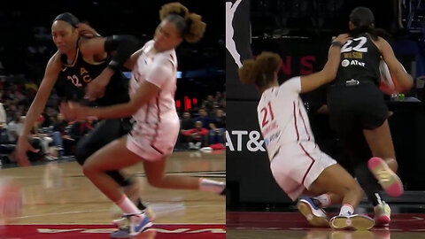 A'ja Wilson HEADBUTTS Tianna Hawkins Causing INJURY, Leaving Game | LV Aces vs Washington Mystics