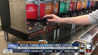 Free coffee at Royal Farms