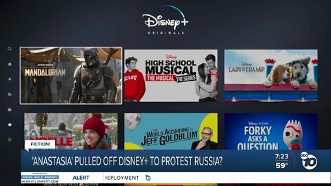 Disney+ removes 'Anastasia' in protest of Russia's invasion of Ukraine?