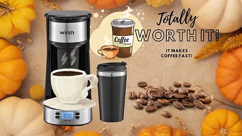 wirsh Single Serve Coffee Maker- Small Coffee Maker with Programmable Timer and LCD display