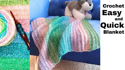 Easy Crochet Blanket for Beginners. How to Crochet Single crochet and extended double crochet stitch