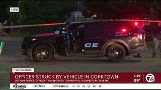 Detroit Police officer struck by vehicle in Corktown