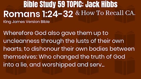 Bible Study 59 Topic _ Romans 1:24-32 Jack Hibbs