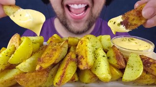 ASMR CRISPY FRIES POTATO & CHEESY SAUCE (EATING SOUNDS) ASMR MUKBANG EATING SHOW NO TALKING