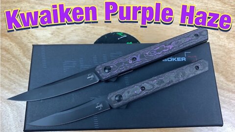 Kaviso Exclusive Boker Kwaiken Air & Air Mini in Purple Haze Fat Carbon Fiber !