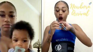 NBA Youngboy's "BM" Jania Breaks Her Nail During Mommy Duty!