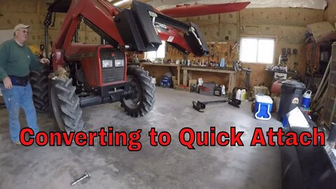 Converting to a skid steer style quick attachment