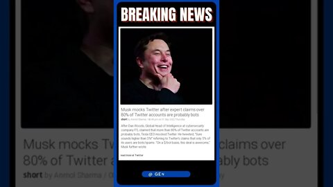 Musk Mocks Twitter: Over 80% of Accounts are Bots #shorts #news