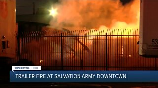Trailer fire at Salvation Army in Downtown Bakersfield