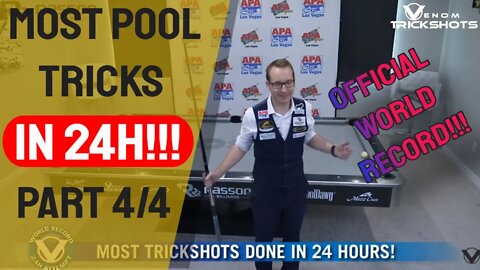 24H WORLD POOL TRICKSHOTS RECORD - PART 4/4