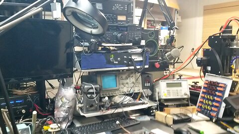 let's look behind the radio equipment on the workbench.