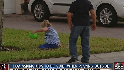 HOA asking kids to be quiet when playing outside
