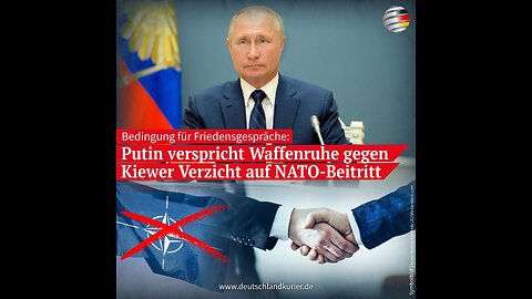 Putin verspricht Waffenruhe gegen Kiewer Verzicht auf NATO-Beitritt - KIEW, lehnt es ab.