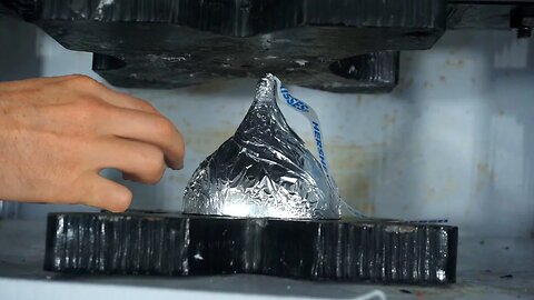 Giant Hershey's Kiss Crushed By Hydraulic Press