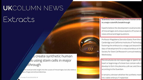 Scientists Fostering Embryos Beyond The Equivalent of 14 Days of Gestation - UK Column News