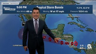 Tropical Storm Bonnie forms in the Caribbean, could become hurricane in the Pacific