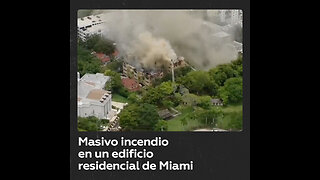 Incendio de gran magnitud en el edificio Temple Court Apartments, Miami
