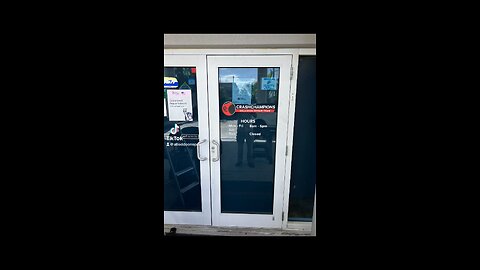 Commercial storefront door repair; door hinges/pivots and lock repair, in Pompano Beach, Florida.