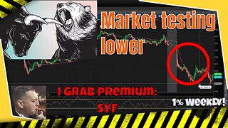 The market is testing lower, I quickly grab premium on SYF