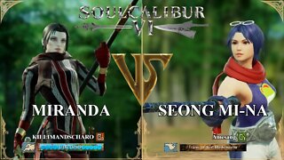 Miranda (KILLIMANDSCHARO) VS Seong Mi-na (Amesang) (SoulCalibur VI — Xbox One Ranked)