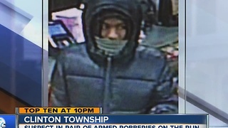 Suspect in 7-11 robberies on the run