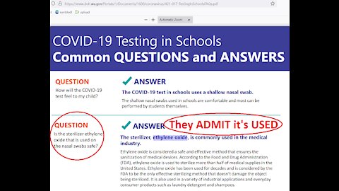 TOXIC Ethylene Oxide is used on the PCR Covid-19 Tests