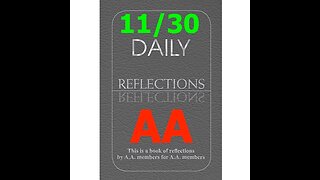AA – Daily Reflections – November 30 - Alcoholics Anonymous World Services - Read Along