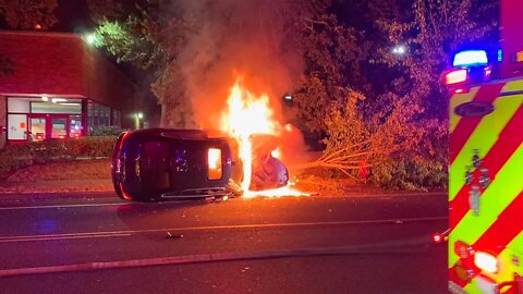 Oregon police officer’s ‘brave actions’ save man trapped inside burning car, authorities say