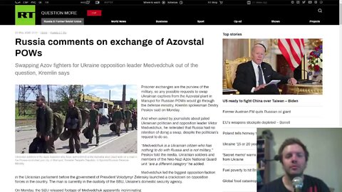 Russia comments on exchange of Azovstal POWs, particularly in regards to Viktor Medvedchuk