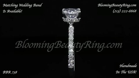 BBR 738 Hidden Halo Diamond Engagement Ring Unique Design Handmade In The USA